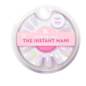 Olive & June instant mani round short press on nails, Tye dye, 42 pcs